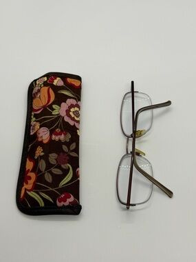 Floral Brown Eyeglass Sleeve – Soft Protective Case 4/9 model 2034 truffle 140